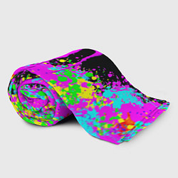 Плед флисовый Monster energy краски неоновые, цвет: 3D-велсофт — фото 2