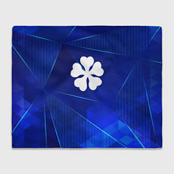 Плед флисовый Black Clover blue poly, цвет: 3D-велсофт