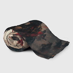 Плед флисовый Самурай медведь, цвет: 3D-велсофт — фото 2