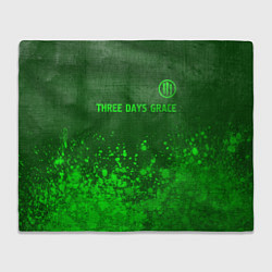 Плед флисовый Three Days Grace - green gradient посередине, цвет: 3D-велсофт