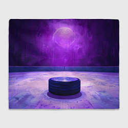 Плед флисовый Шайба в фиолетовом, цвет: 3D-велсофт