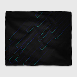 Плед флисовый Color blue black, цвет: 3D-велсофт