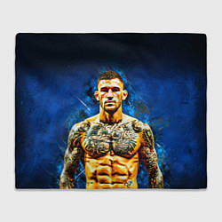 Плед флисовый Дастин Порье на синем, цвет: 3D-велсофт