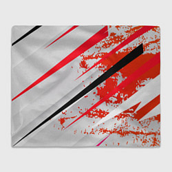 Плед флисовый Color white red, цвет: 3D-велсофт
