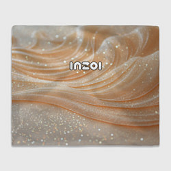 Плед флисовый Inzoi лого на блестящем фоне, цвет: 3D-велсофт