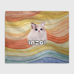 Плед флисовый Inzoi кошечка, цвет: 3D-велсофт