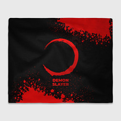 Плед флисовый Demon Slayer - red gradient, цвет: 3D-велсофт