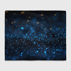 Плед флисовый Боке блестяшки на черном, цвет: 3D-велсофт