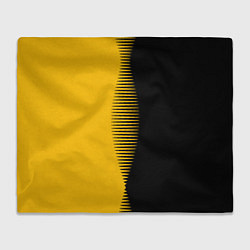 Плед Чёрно-жёлтый пополам с переходом