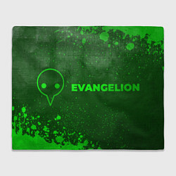 Плед флисовый Evangelion - green gradient по-горизонтали, цвет: 3D-велсофт