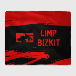 Плед флисовый Limp Bizkit - red gradient по-горизонтали, цвет: 3D-велсофт