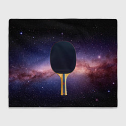Плед флисовый Черная ракетка для пинг понга в космосе, цвет: 3D-велсофт