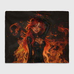 Плед флисовый Горячая пиро архонт Мавуика - Genshin Impact, цвет: 3D-велсофт