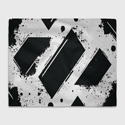 Плед флисовый Color black white, цвет: 3D-велсофт