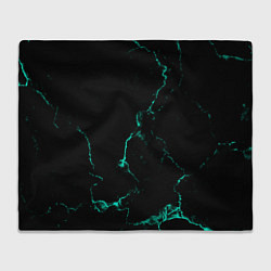 Плед флисовый Color black turquoise, цвет: 3D-велсофт