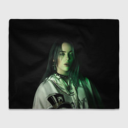 Плед флисовый Billie Eilish with cross, цвет: 3D-велсофт