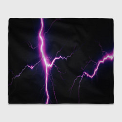 Плед флисовый Lightning purple, цвет: 3D-велсофт
