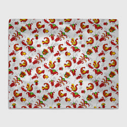 Плед Русский народный орнамент в стиле росписей Северно