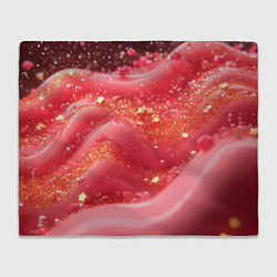 Плед флисовый Розовая волнистая блестящая текстура, цвет: 3D-велсофт