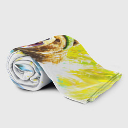 Плед флисовый Злой медведь в зеленой шапке, цвет: 3D-велсофт — фото 2