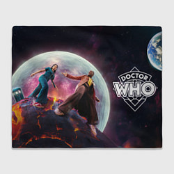 Плед флисовый Доктор Кто и помощница, цвет: 3D-велсофт