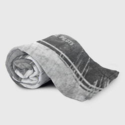 Плед флисовый Twenty One Pilots - grey gradient посередине, цвет: 3D-велсофт — фото 2