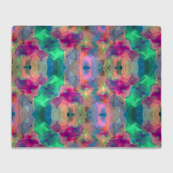 Плед флисовый Яркие абстрактные разводы акварели, цвет: 3D-велсофт