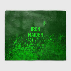 Плед флисовый Iron Maiden - green gradient посередине, цвет: 3D-велсофт