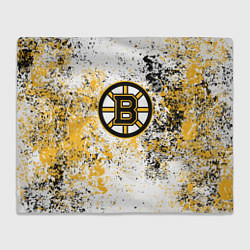 Плед флисовый Boston Bruins NHL white, цвет: 3D-велсофт