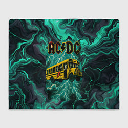 Плед флисовый Автобус ACDC в молнии, цвет: 3D-велсофт