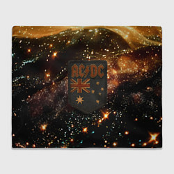 Плед флисовый ACDC в стиле нашивки, цвет: 3D-велсофт