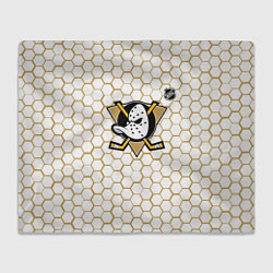 Плед флисовый Анахайм Дакс - белые соты, цвет: 3D-велсофт