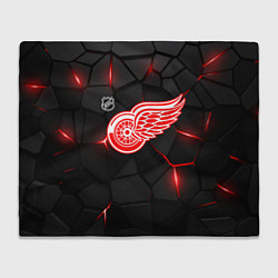 Плед флисовый Детройт Ред Уингз - плиты с подсветкой, цвет: 3D-велсофт