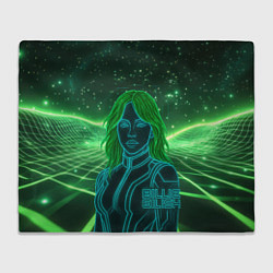 Плед флисовый Билли Айлиш из неона, цвет: 3D-велсофт