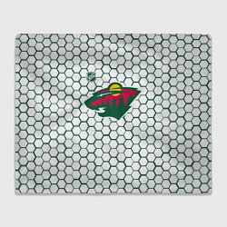 Плед флисовый Миннесота Уайлд - белые соты, цвет: 3D-велсофт