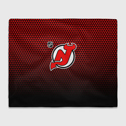 Плед флисовый Нью Джерси Девилз - красный градиент, цвет: 3D-велсофт