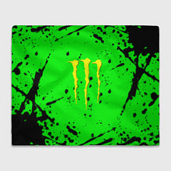 Плед флисовый Monster energy кислотные брызги, цвет: 3D-велсофт