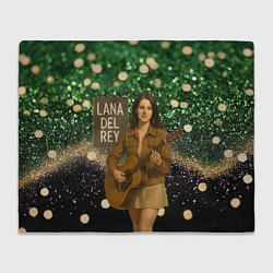 Плед флисовый Lana Del Rey играет на гитаре, цвет: 3D-велсофт
