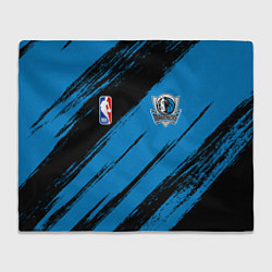 Плед флисовый Даллас Маверикс - черно синий, цвет: 3D-велсофт