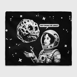 Плед флисовый Космонавт и астероид, цвет: 3D-велсофт