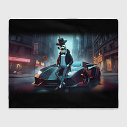 Плед флисовый Бендер счастливый владелец Ламборджини, цвет: 3D-велсофт