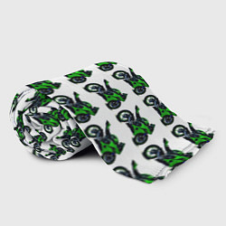 Плед флисовый Motorbike green, цвет: 3D-велсофт — фото 2