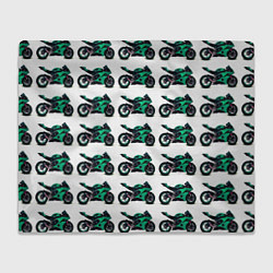 Плед флисовый Motorcycle turquoise, цвет: 3D-велсофт