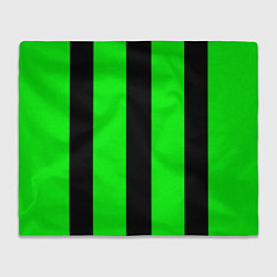 Плед флисовый Color green black line, цвет: 3D-велсофт