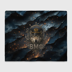 Плед флисовый Волк морской пехотинец ВМФ, цвет: 3D-велсофт