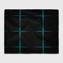 Плед флисовый Color black blue stripes, цвет: 3D-велсофт