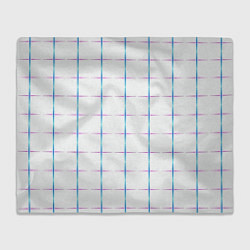 Плед флисовый Color white blue stripes, цвет: 3D-велсофт