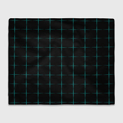 Плед флисовый Color black blue crosses, цвет: 3D-велсофт