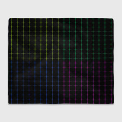 Плед флисовый Color black multicolored stripes, цвет: 3D-велсофт