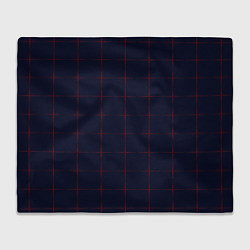 Плед флисовый Color dark blue red crosses, цвет: 3D-велсофт